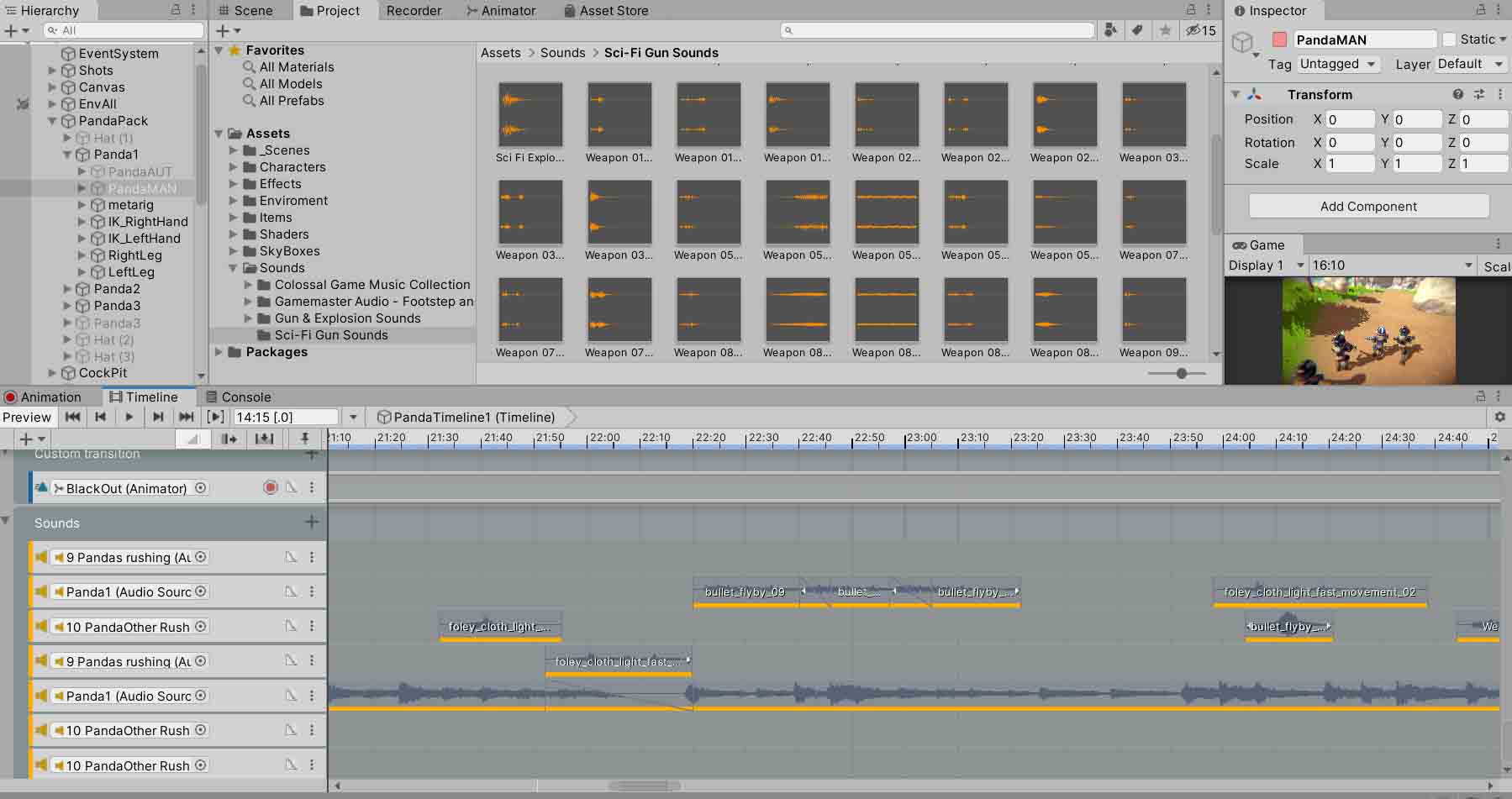 sounds and background sounds unity
