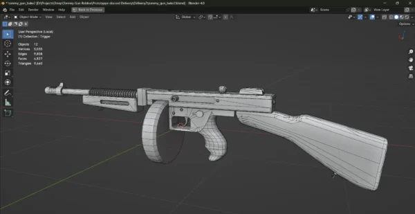 Thompson Submachine Gun - Low poly - Image 6